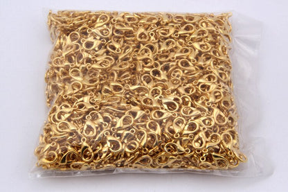 100 Pcs Gold Metal Lobster Clasps Bracelets Connectors Hooks Buckle Charm Materials for DIY Jewelry Making Supplies Accessories - Hiccupzz