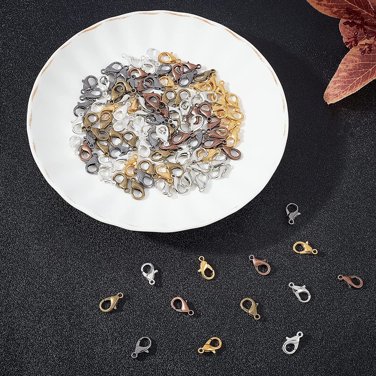 100 Pcs Gold Metal Lobster Clasps Bracelets Connectors Hooks Buckle Charm Materials for DIY Jewelry Making Supplies Accessories - Hiccupzz