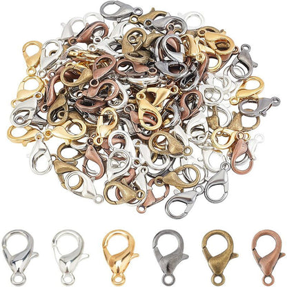 100 Pcs Gold Metal Lobster Clasps Bracelets Connectors Hooks Buckle Charm Materials for DIY Jewelry Making Supplies Accessories - Hiccupzz
