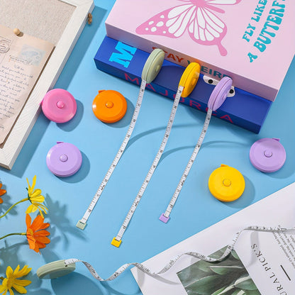 100 Pcs Multicolor Retractable Measuring Tapes – 60 Inch Soft Tape Measure for Sewing, Fabric, and Body Measurement - Hiccupzz