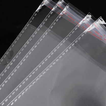 100 Pcs OPP Self-Adhesive Bags – Multi-Size Plastic Bags for Jewelry, Weddings, Food Packaging - Hiccupzz