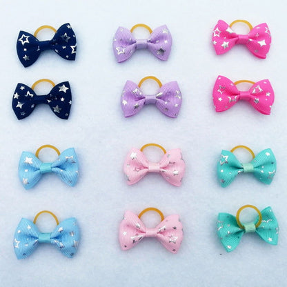 100 Pcs Pet Ribbon Hair Accessories - Hiccupzz