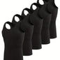 5-Pack Men's Tank Tops - Breathable Quick-Dry Fitness Vests, Casual Plain Color Summer Undershirts - Hiccupzz