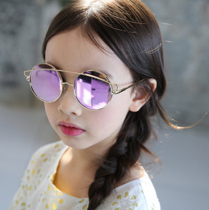 F078 impulse metal children's high quality sunglasses fashion children's sunglasses real film reflective UV400 glasses - Hiccupzz