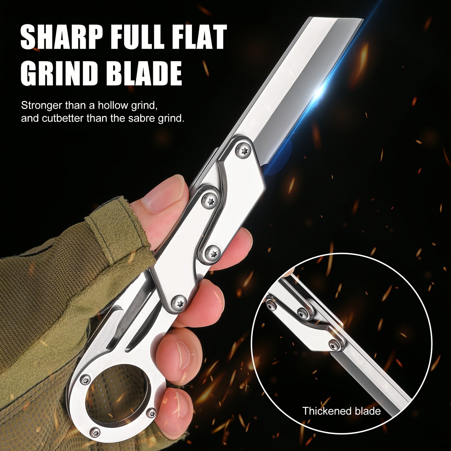 1pc Stainless Steel Multifunctional Folding Knife - Creative Transforming Tactical Pocket Knife for Outdoor Survival