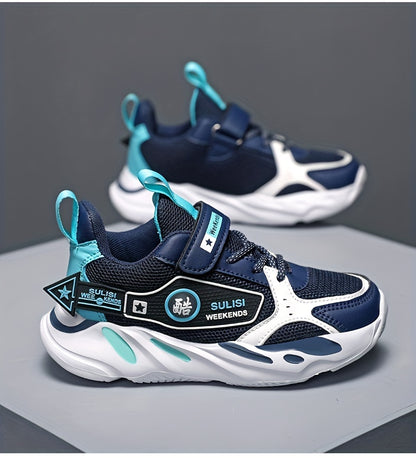 Boys' Casual Low-Top Mesh Sneakers - Breathable, Non-Slip Running Shoes for All Seasons. - Hiccupzz