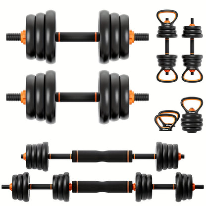 Adjustable 4-in-1 Dumbbell Set (77lbs/55lbs/33lbs) - Converts to Barbell, Kettlebells, Push-Up Stand - Home Gym Fitness Equipment for Men & Women - Hiccupzz