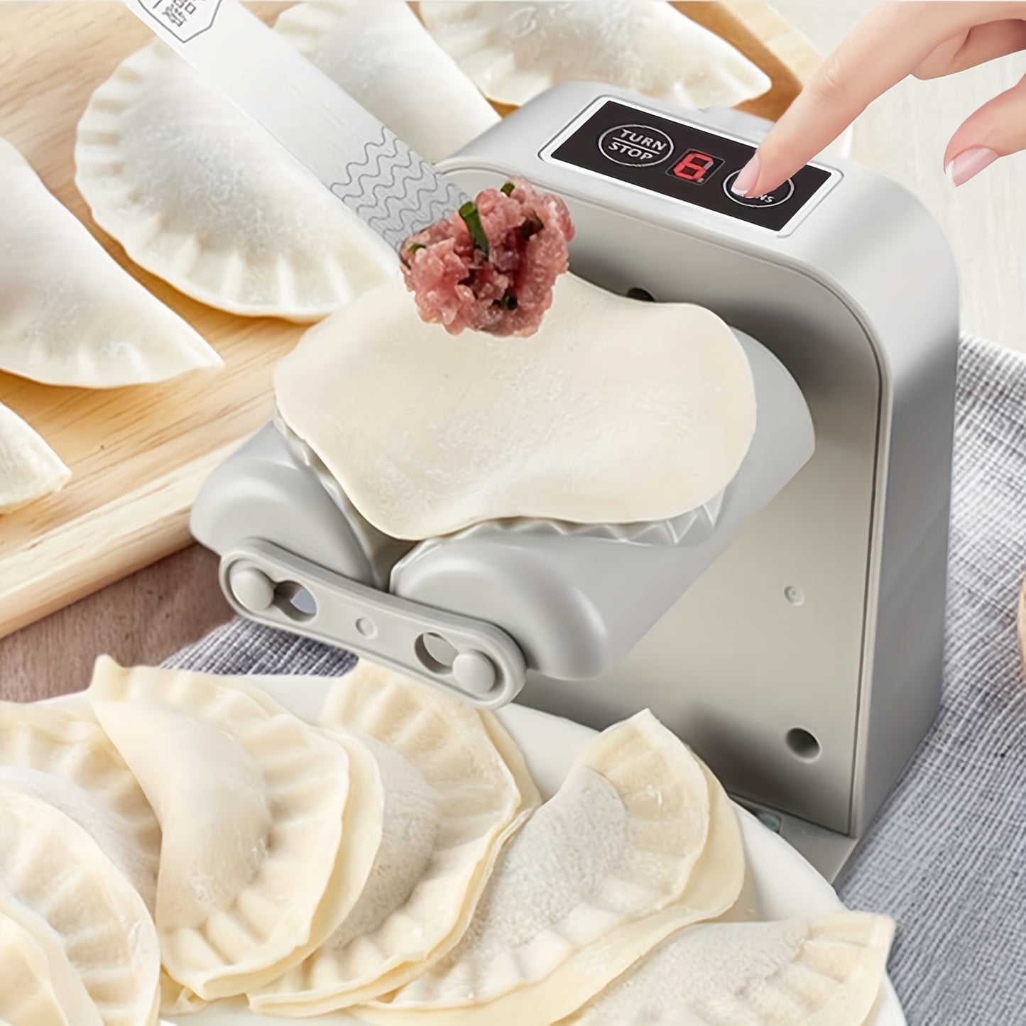 Dumpling Maker Press with Spoon & Brush - 2-Mode Quick Dumpling, Wonton & Chinese Dumpling Forming Tool