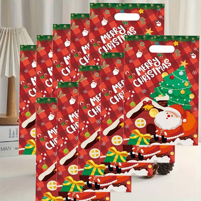 10 Pcs Christmas Party Supplies – Bead Gift Bags, Christmas Decoration Tote Bags - Hiccupzz
