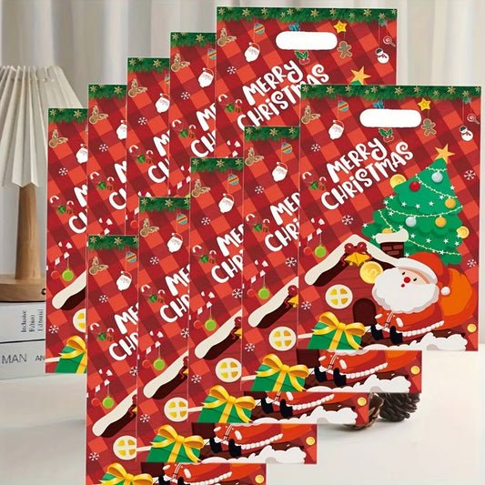 10 Pcs Christmas Party Supplies – Bead Gift Bags, Christmas Decoration Tote Bags - Hiccupzz