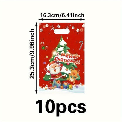 10 Pcs Christmas Party Supplies – Bead Gift Bags, Christmas Decoration Tote Bags - Hiccupzz