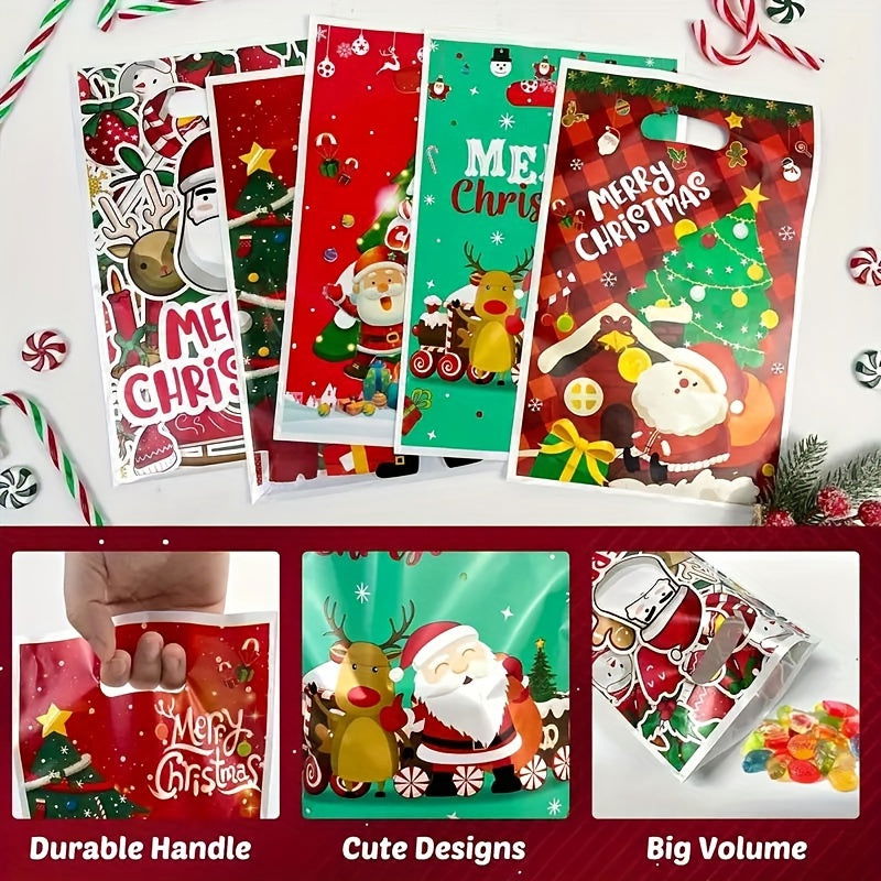 10 Pcs Christmas Party Supplies – Bead Gift Bags, Christmas Decoration Tote Bags - Hiccupzz