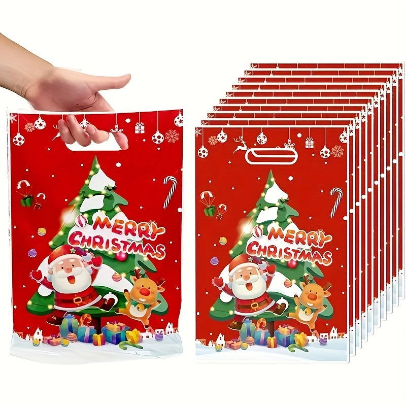 10 Pcs Christmas Party Supplies – Bead Gift Bags, Christmas Decoration Tote Bags - Hiccupzz