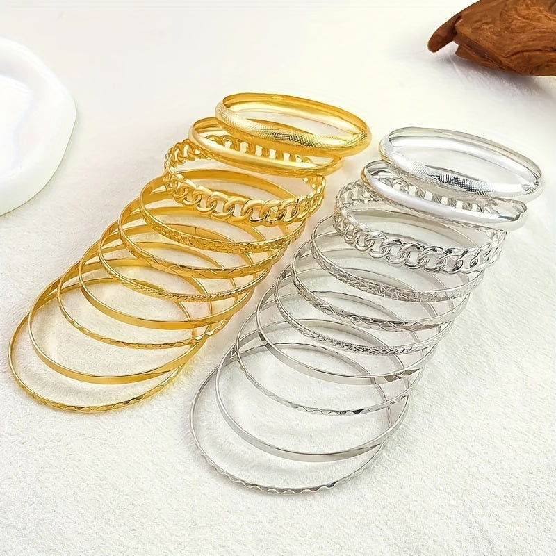 10 Pcs Delicate Alloy Bracelet Set for Women - Perfect for Daily Wear and Parties, Great Gift Idea - Hiccupzz