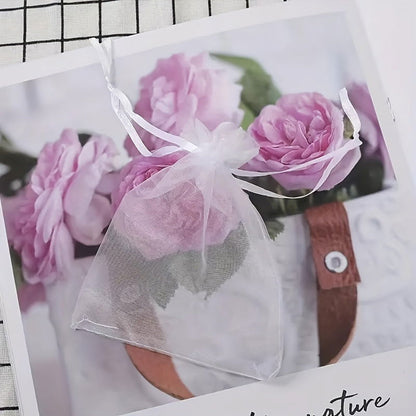 10 Pcs Elegant Sheer Organza Drawstring Gift Bags – Ideal for Wedding Favors, Jewelry Packaging, and Party Candy Pouches - Hiccupzz