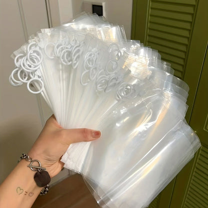 10 Pcs Extra Thick Transparent Zipper Storage Bags – Ideal for Stationery, Travel, Cosmetics, and Sundries - Hiccupzz