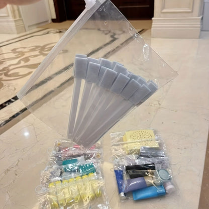 10 Pcs Extra Thick Transparent Zipper Storage Bags – Ideal for Stationery, Travel, Cosmetics, and Sundries - Hiccupzz