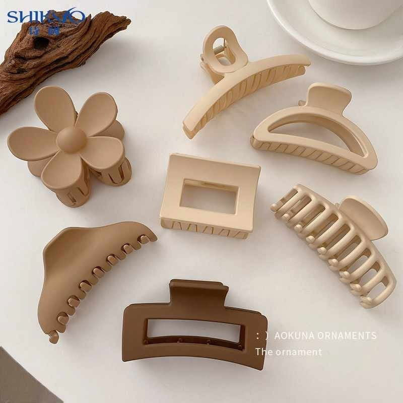 10 Pcs, Geometric Flower Hair Accessories Set: Elegant Multi-Colored Frosted Hollow Claw Clips for Women's Everyday Styling - Hiccupzz