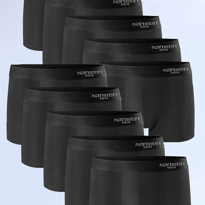 10 Pcs Men's Solid Color Underwear, Casual Elastic Boxer Briefs Shorts, Breathable Comfy Stretchy Boxer Trunks, Sports Shorts - Hiccupzz