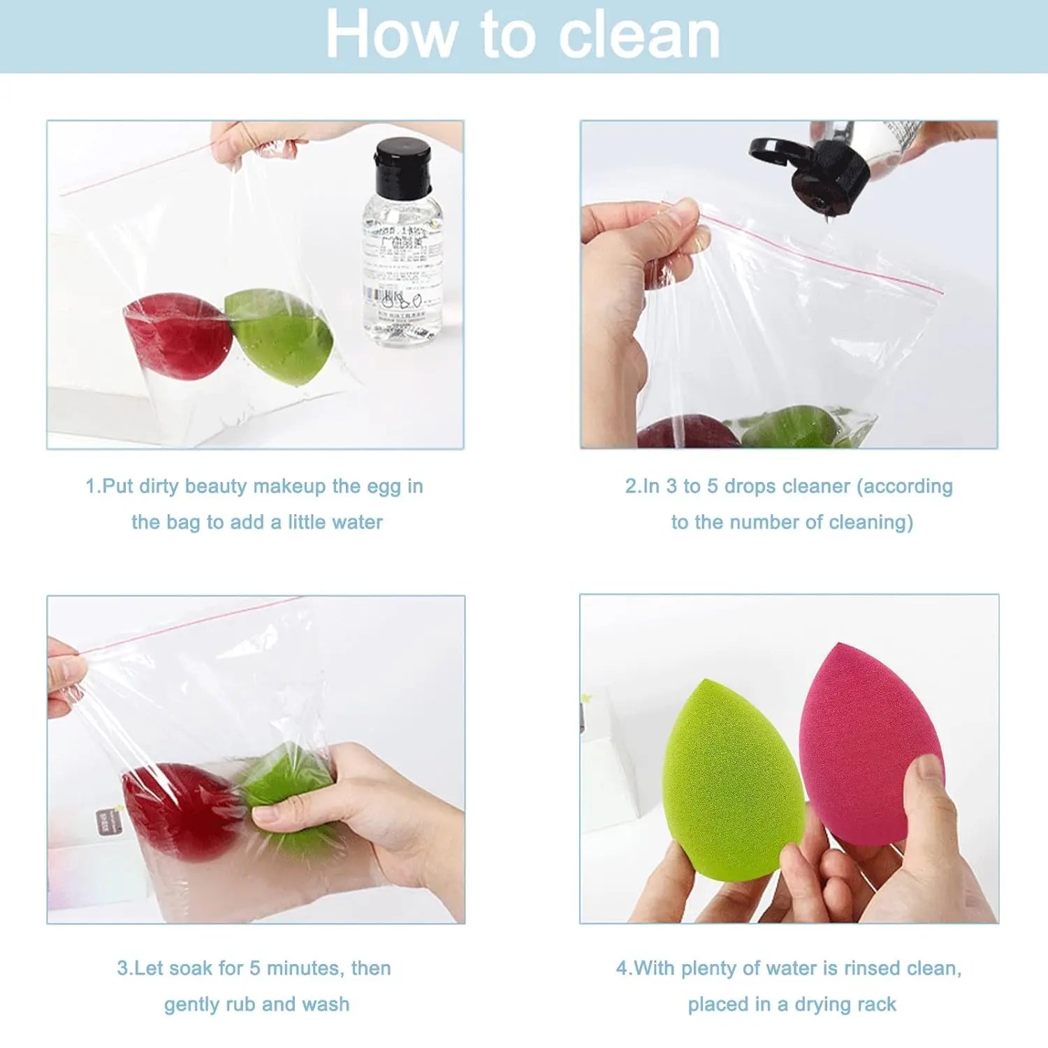10 Pcs Professional Makeup Sponge Set Latex Free  Soft Setting Face Puffs Multicolor  Blender Cosmetic Applicator - Hiccupzz