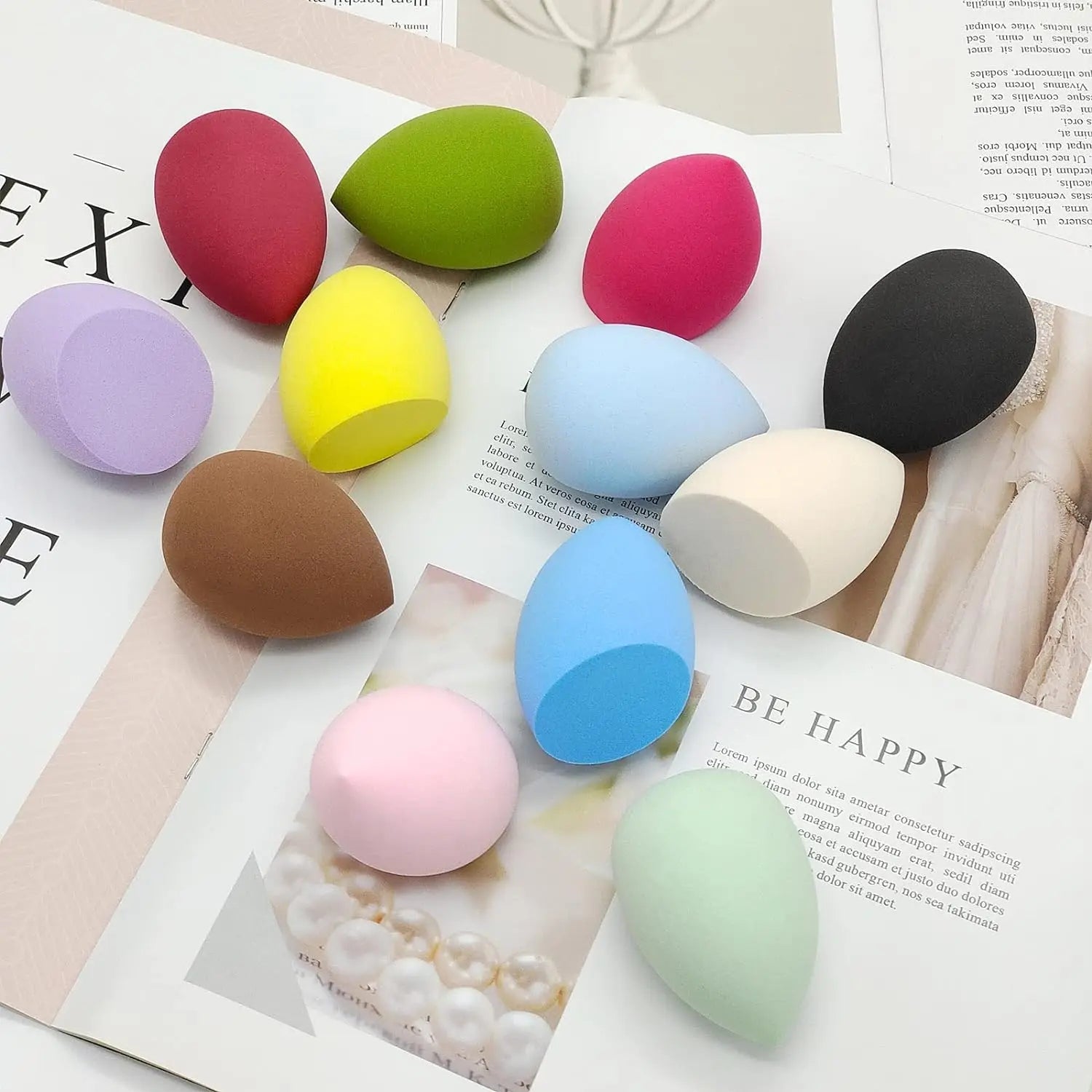 10 Pcs Professional Makeup Sponge Set Latex Free  Soft Setting Face Puffs Multicolor  Blender Cosmetic Applicator - Hiccupzz