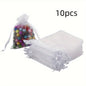 10 Pcs Value Pack Organza Bags (3.5 x 4.7 Inch) – Clear Drawstring Gift Bags - Hiccupzz