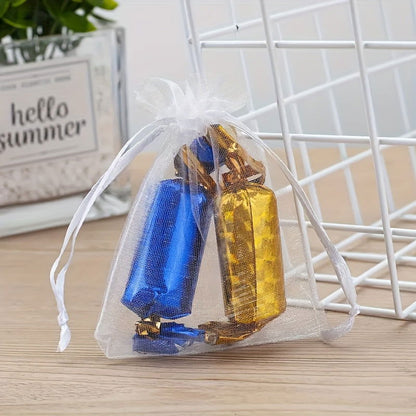 10 Pcs Value Pack Organza Bags (3.5 x 4.7 Inch) – Clear Drawstring Gift Bags - Hiccupzz