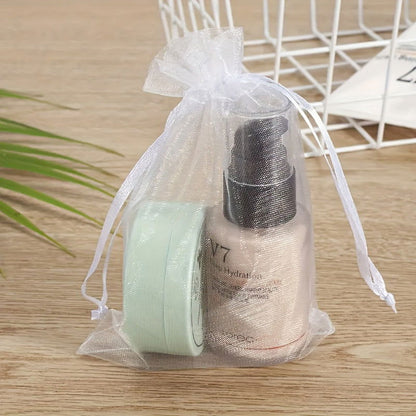 10 Pcs Value Pack Organza Bags (3.5 x 4.7 Inch) – Clear Drawstring Gift Bags - Hiccupzz