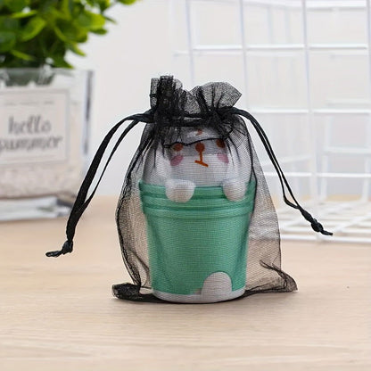 10 Pcs Value Pack Organza Bags (3.5 x 4.7 Inch) – Clear Drawstring Gift Bags - Hiccupzz