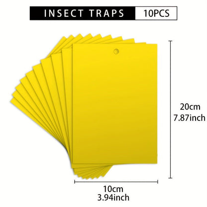 10 Pcs Yellow Double-Sided Greenhouse Sticky Traps – Catch Flying Insects Indoors & Outdoors - Hiccupzz