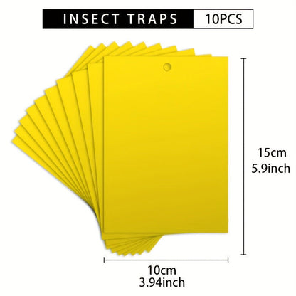 10 Pcs Yellow Double-Sided Greenhouse Sticky Traps – Catch Flying Insects Indoors & Outdoors - Hiccupzz