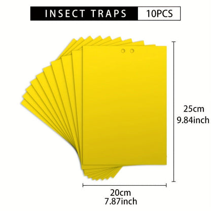 10 Pcs Yellow Double-Sided Greenhouse Sticky Traps – Catch Flying Insects Indoors & Outdoors - Hiccupzz