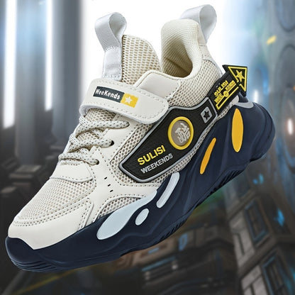 Boys' Casual Low-Top Mesh Sneakers - Breathable, Non-Slip Running Shoes for All Seasons. - Hiccupzz