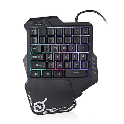 One-Handed Mechanical Gaming Keyboard RGB Backlit Portable Mini Gaming Keypad Game Controller - Hiccupzz