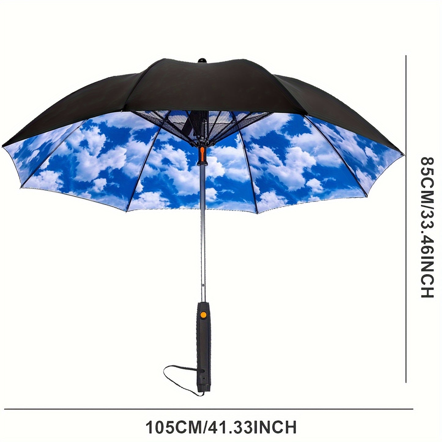 Cooling Umbrella with Fan and Spray Effect, Long Handle Umbrella with UV Protection