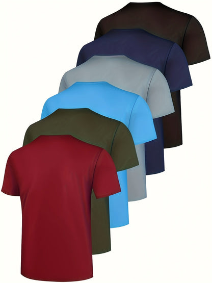 12-Pack Men's Quick-Dry Athletic T-Shirts - Moisture-Wicking, Short Sleeve Crew Neck Tops for Running & Outdoor Activities - Hiccupzz