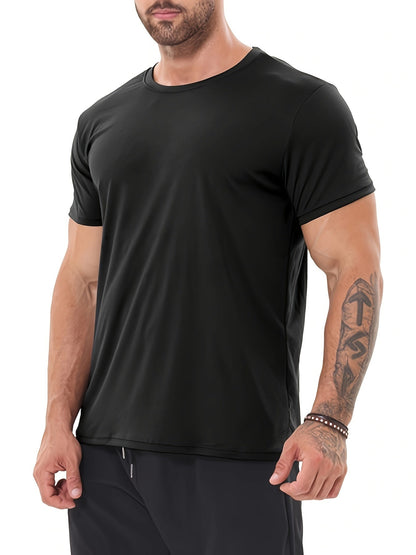 12-Pack Men's Quick-Dry Athletic T-Shirts - Moisture-Wicking, Short Sleeve Crew Neck Tops for Running & Outdoor Activities - Hiccupzz