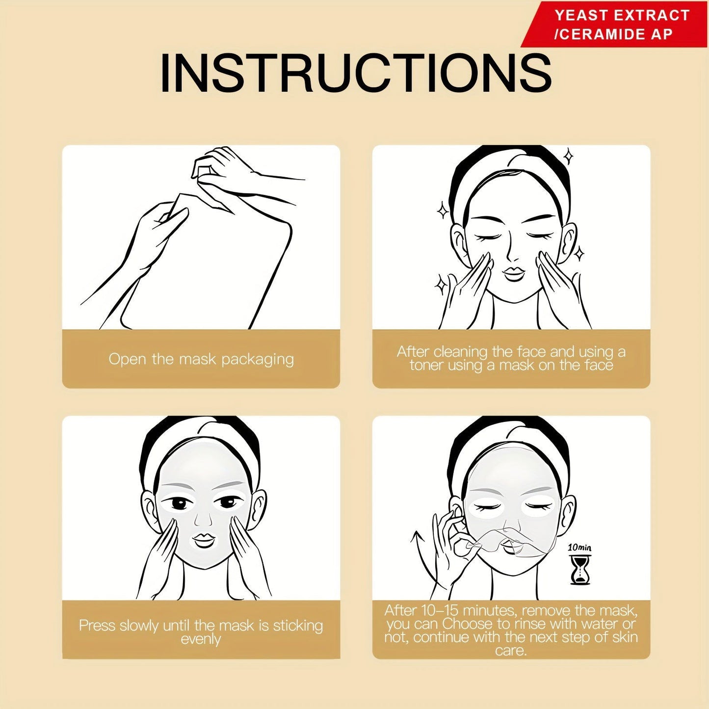 12-Pcs Cherry Ceramide & Niacinamide Essence Face Masks, 25G - Moisturizing & Soothing Spa Facial Care For All Skin Types, Alcohol-Free With Hyaluronic Acid - Hiccupzz