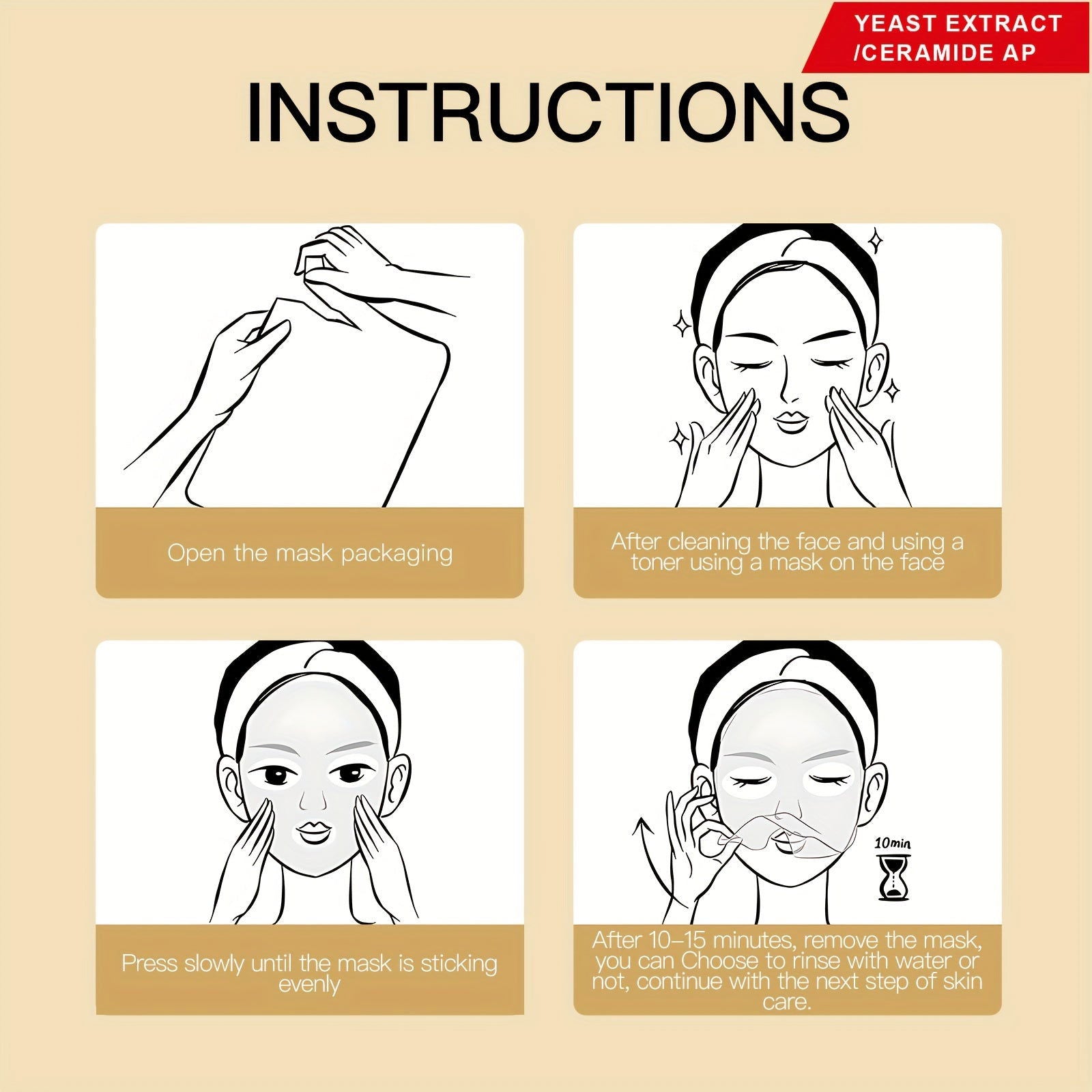 12-Pcs Cherry Ceramide & Niacinamide Essence Face Masks, 25G - Moisturizing & Soothing Spa Facial Care For All Skin Types, Alcohol-Free With Hyaluronic Acid - Hiccupzz