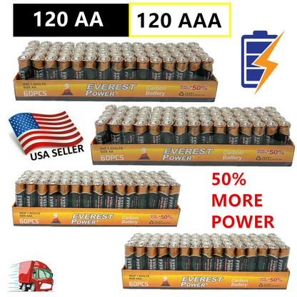 120 AA & 120 AAA Batteries (1.5V) – Fresh Wholesale Lot for Household Devices - Hiccupzz