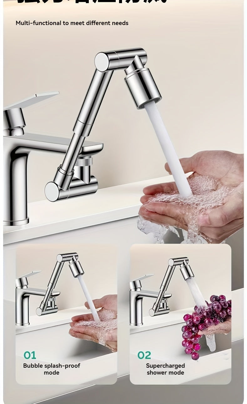 1 Pc Robotic Arm Faucet Extender - Universal Water-Saving Nozzle with Anti-Splash Bubble, Retractable & Rotatable Arm