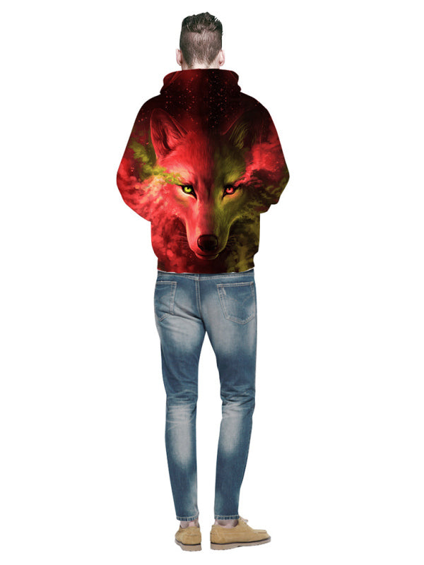 Unisex's Wolf Pattern Hoodie