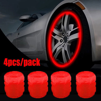 12 Pcs Car Luminous Tire Valve Caps Fluorescent - Hiccupzz