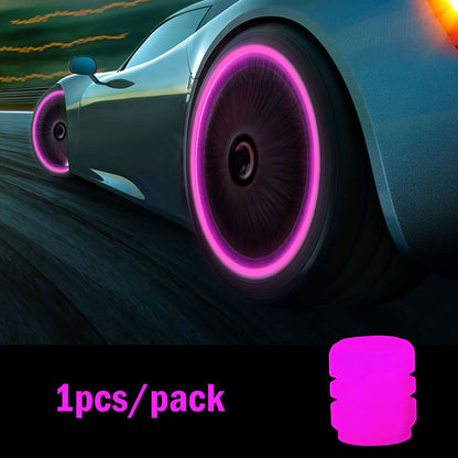 12 Pcs Car Luminous Tire Valve Caps Fluorescent - Hiccupzz
