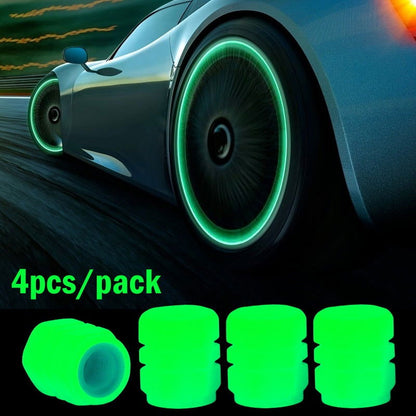 12 Pcs Car Luminous Tire Valve Caps Fluorescent - Hiccupzz