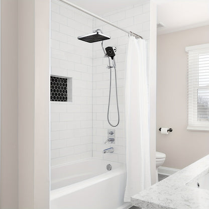 13-Inch Shower Heads with Multi-Function Handheld Sprayer Combo, 3-Way Metal Extended Diverter with Holder and Metal Adjustable Curved Shower Extension Arm - Hiccupzz