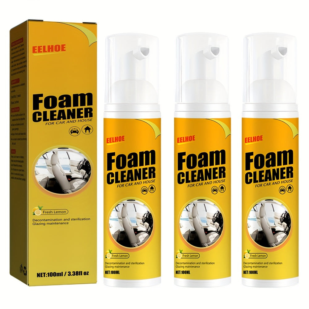 1/2/3 Pcs Multi-Functional Foam Cleaner - Automotive Interior Plastic Care Spray for Instrument Panels, Steering Wheels, and Seats