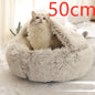 2 In 1 Dog And Cat Bed Pet Winter Bed Round Plush Warm Bed House Soft Long Plush Pets Bed Pet Products - Hiccupzz
