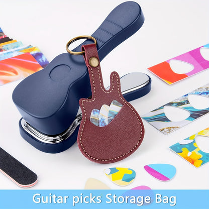 Bass Guitar Pick Punch Kit – Includes 15 Variety Pick Strips, Medium Guitar Pick Maker, Perfect Unique Gift for Guitar Lovers - Hiccupzz