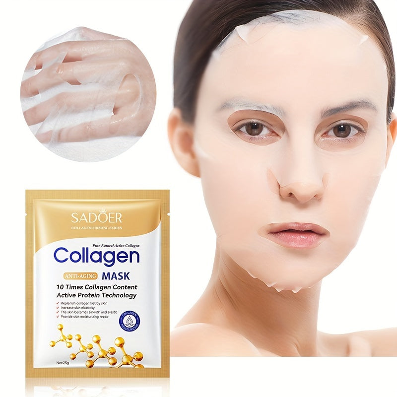 Hydrating Collagen Face Mask - Firms, Moisturizes, Smooths Skin - Mild & Non-Irritating